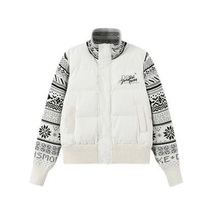 Contrast Fair Isle Down Jacket