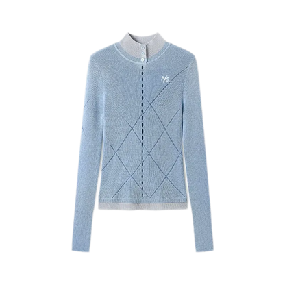 Glossy Openwork Knit Top