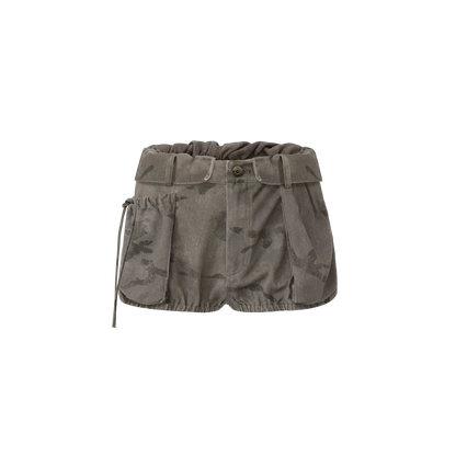 Punk Grunge Washed Camouflage Shorts