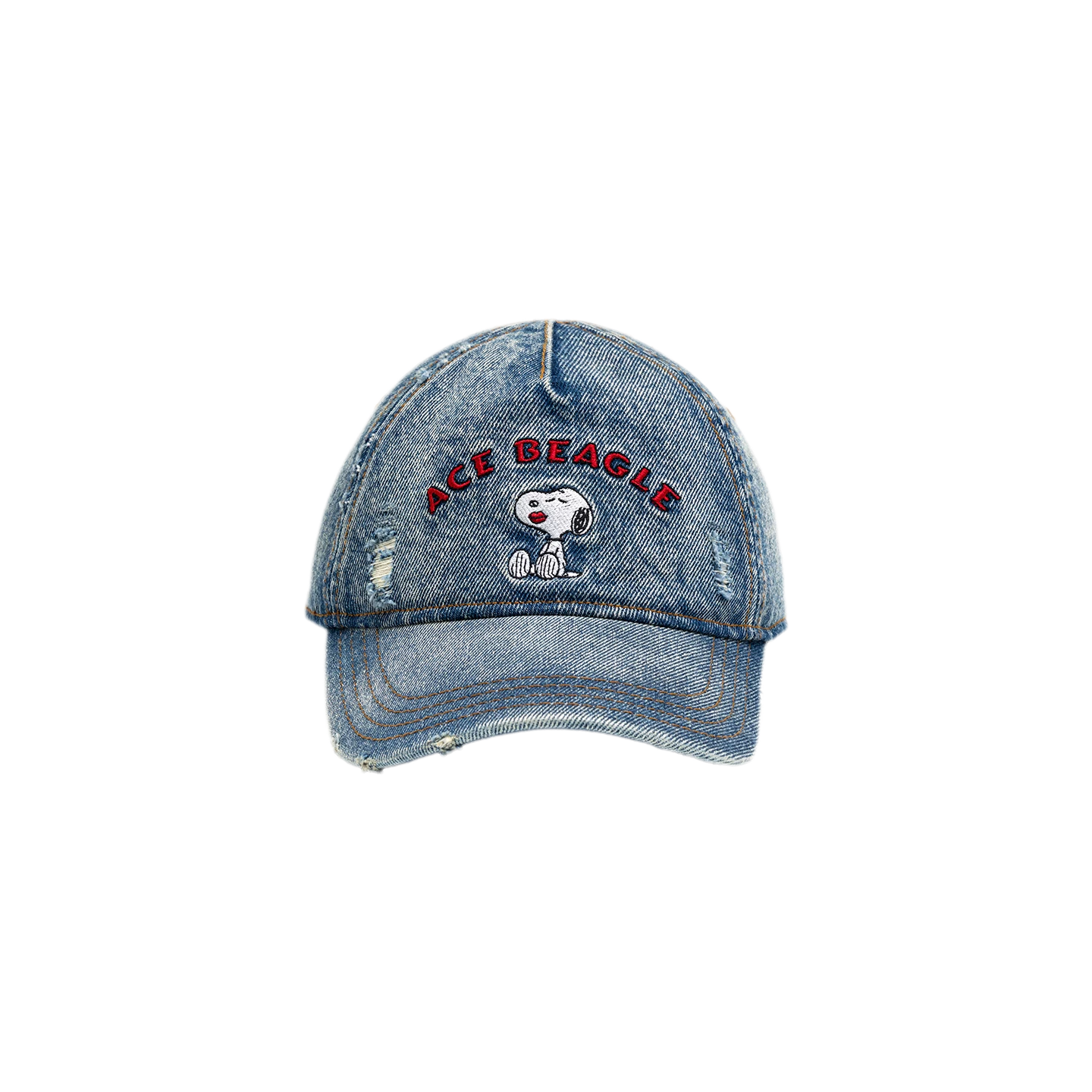 Distressed Washed Denim Baseball Cap