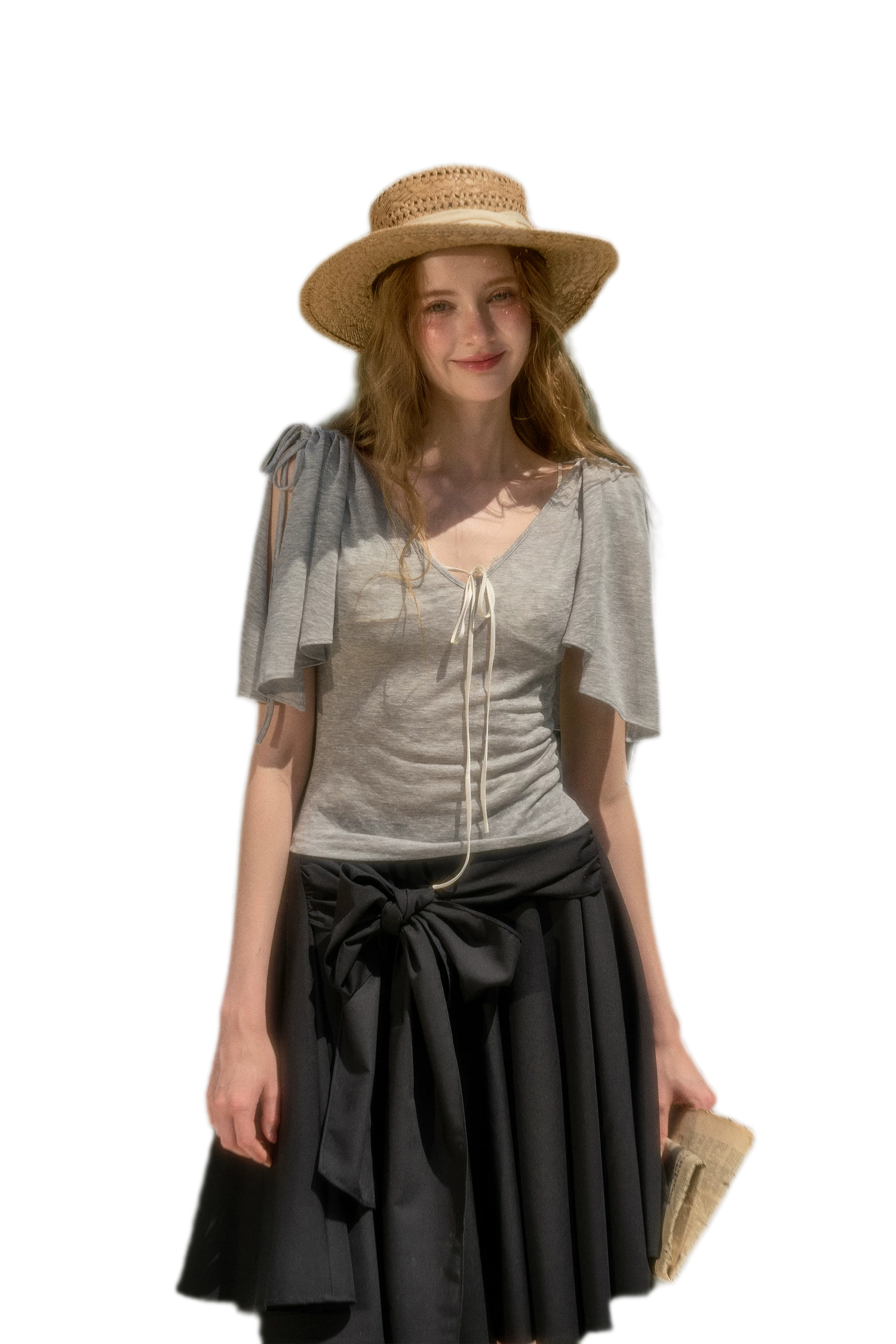 Lyocell Feather Cape Tee