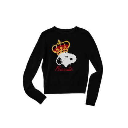 เสื้อสเวตเตอร์ผ้าฝ้ายขนสัตว์ลายแจ็กการ์ด