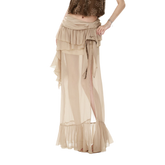 CYNR Sheer Ruffle High-Slit Skirt – view 20
