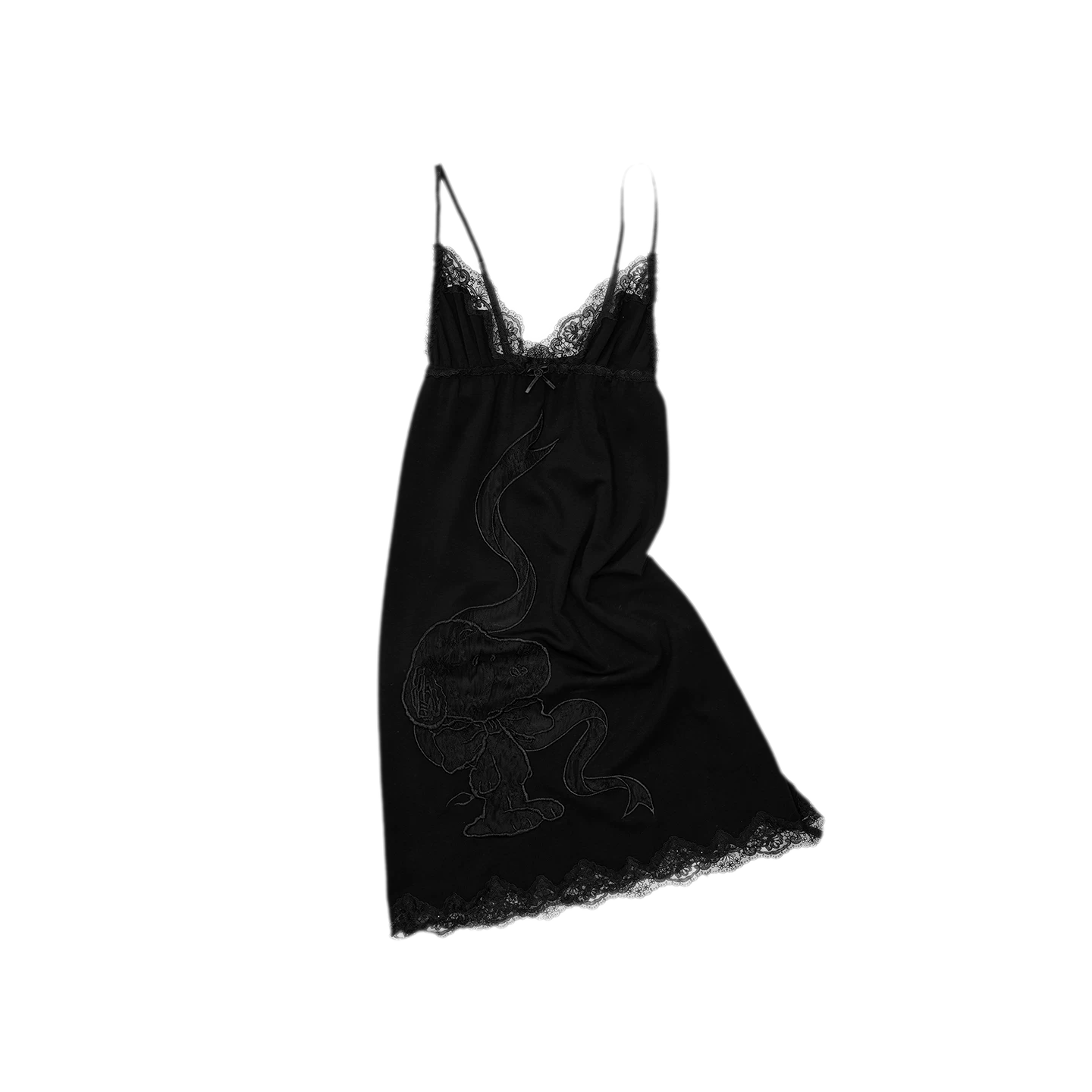 Lace Appliqué Fitted Slip Dress