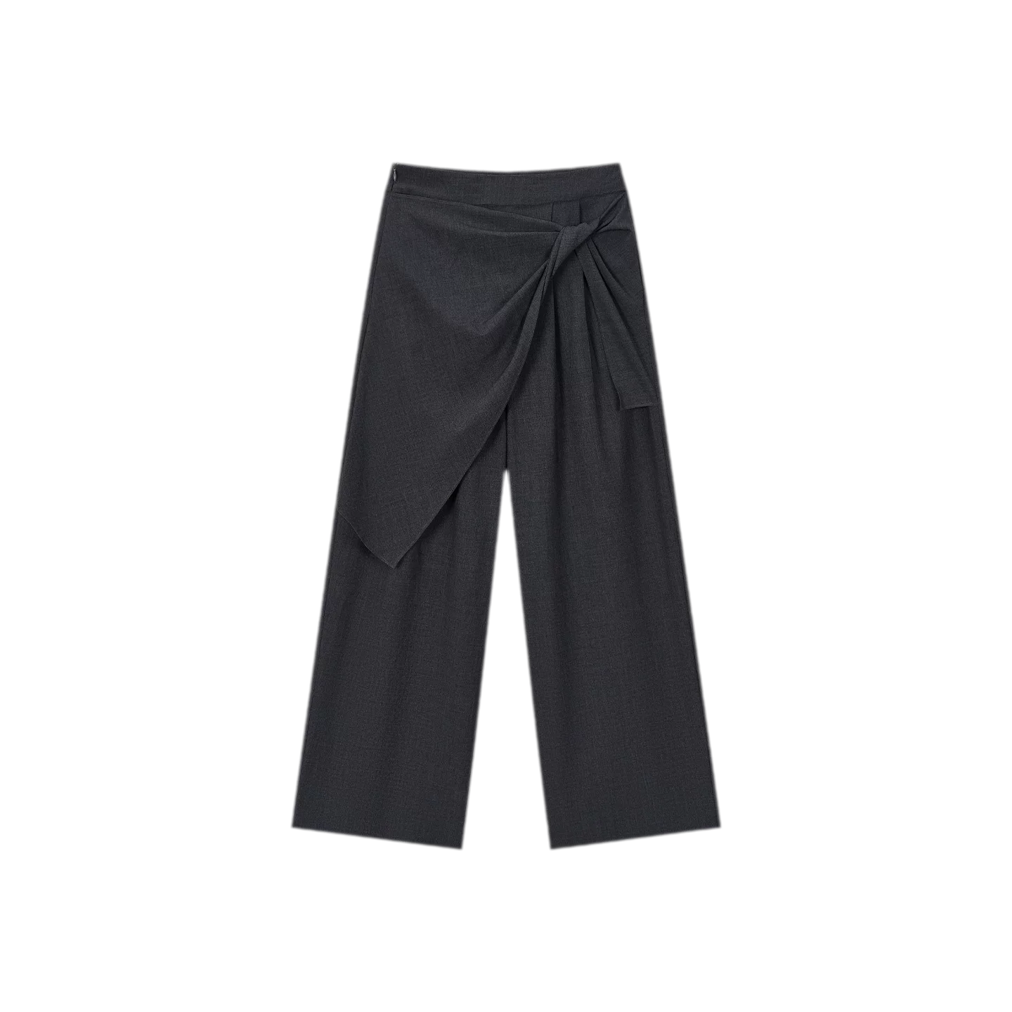 Twisted Overlay Wide-Leg Trousers