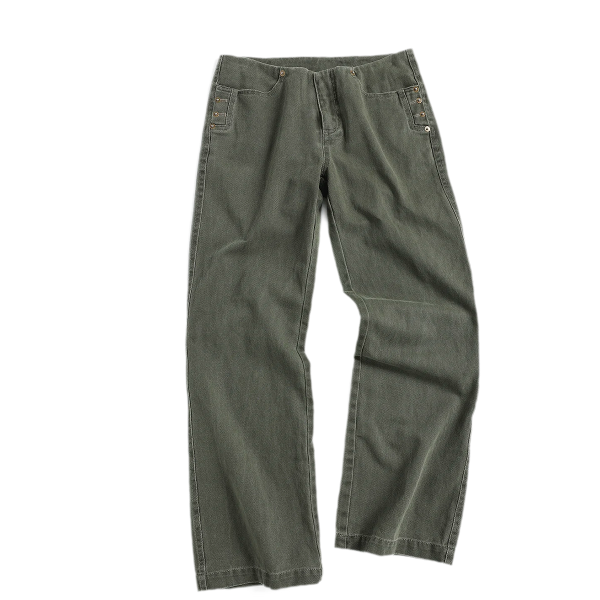 Vintage-gewaschene Hose mit geradem Bein