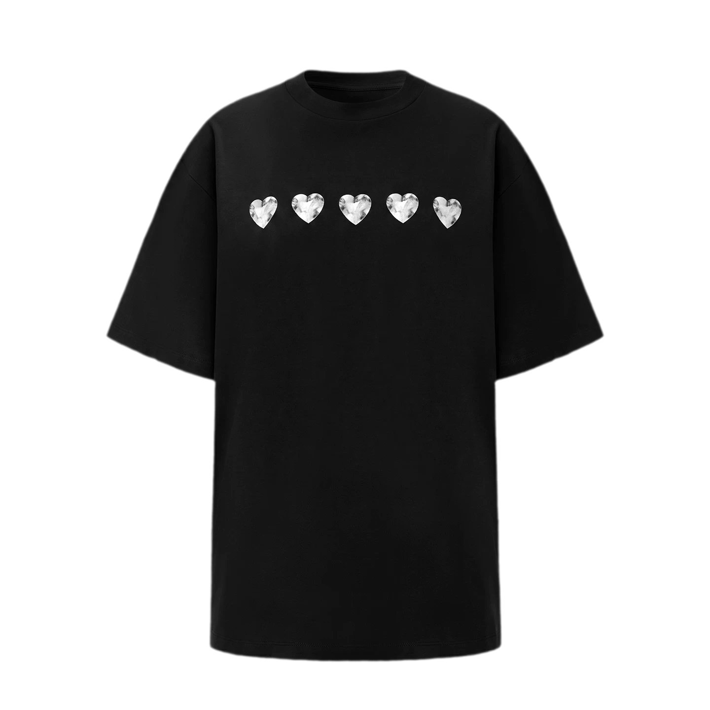 Silver Print Oversized T-Shirt