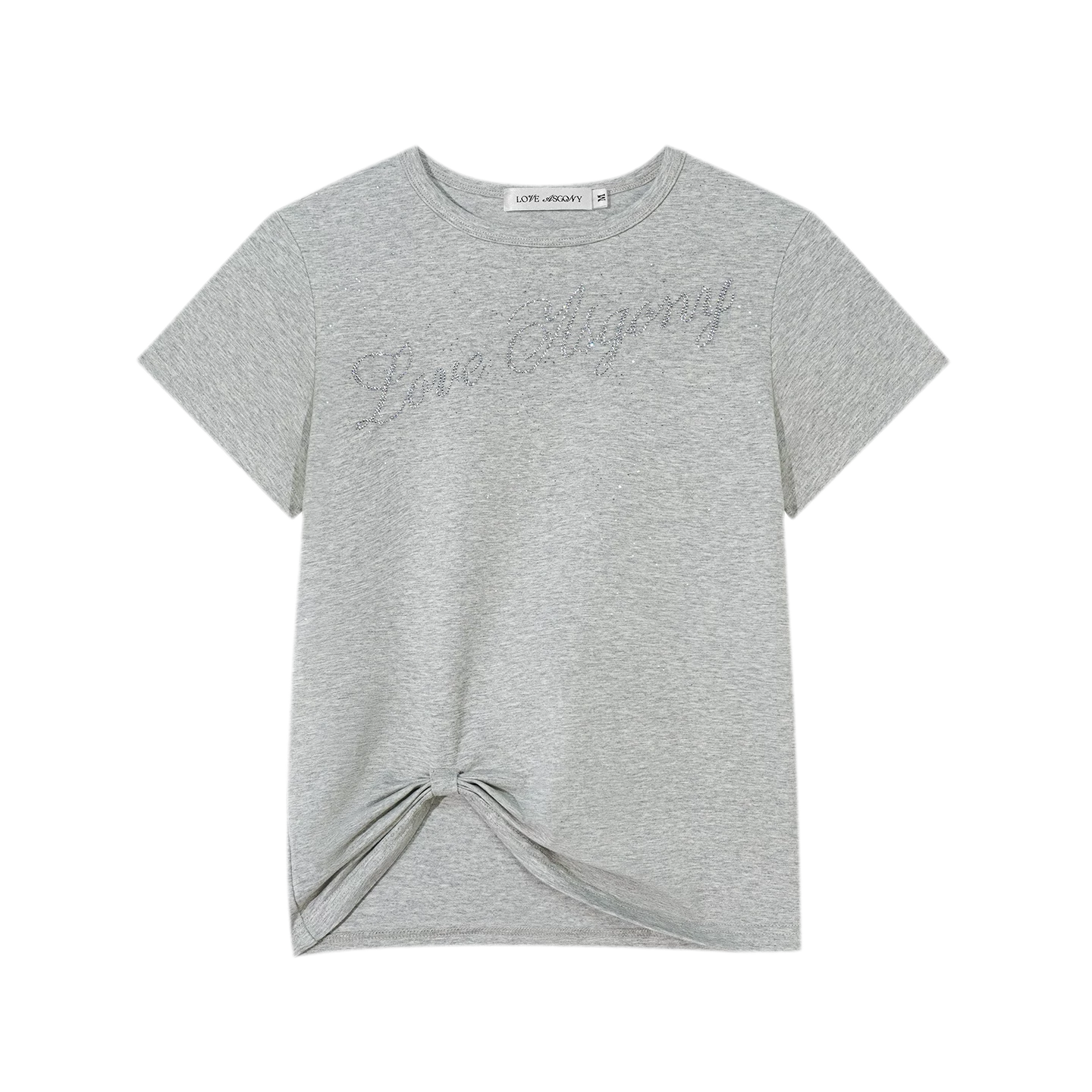 Rhinestone Twisted Hem Tee