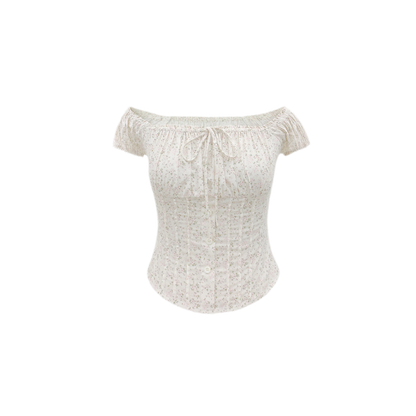 Cotton Floral Puff-Sleeve Top