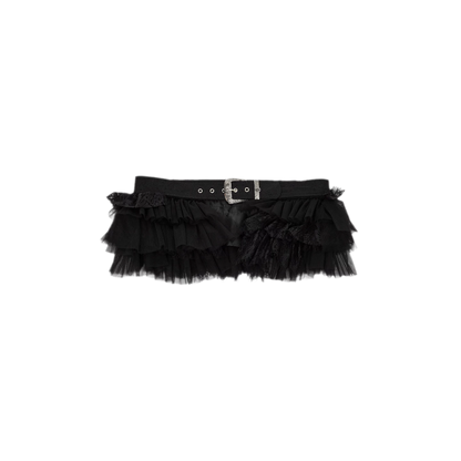 Layered Lace Waist Cincher Skirt