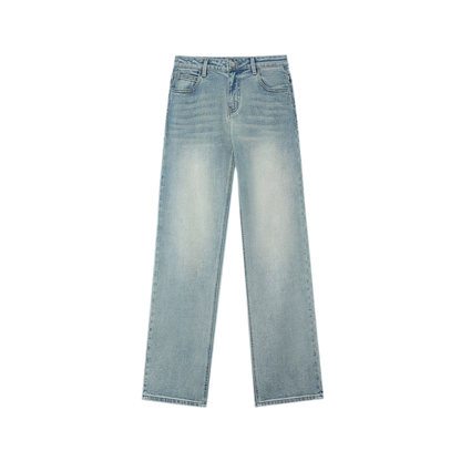 Washed Bow Embroidery Jeans