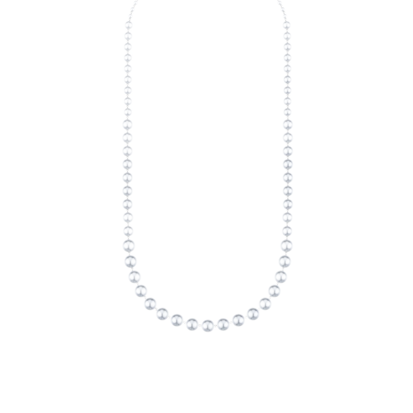 Silver Pearl Long Necklace