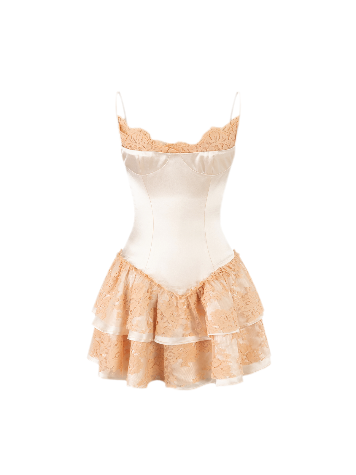 Lace Ruffle Slip Dress