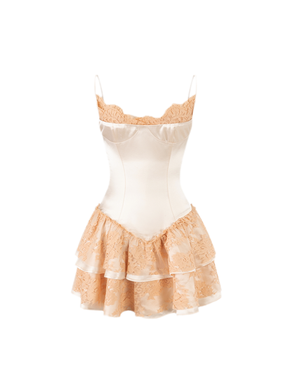 Lace Ruffle Slip Dress