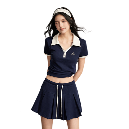 Contrast Polo Set