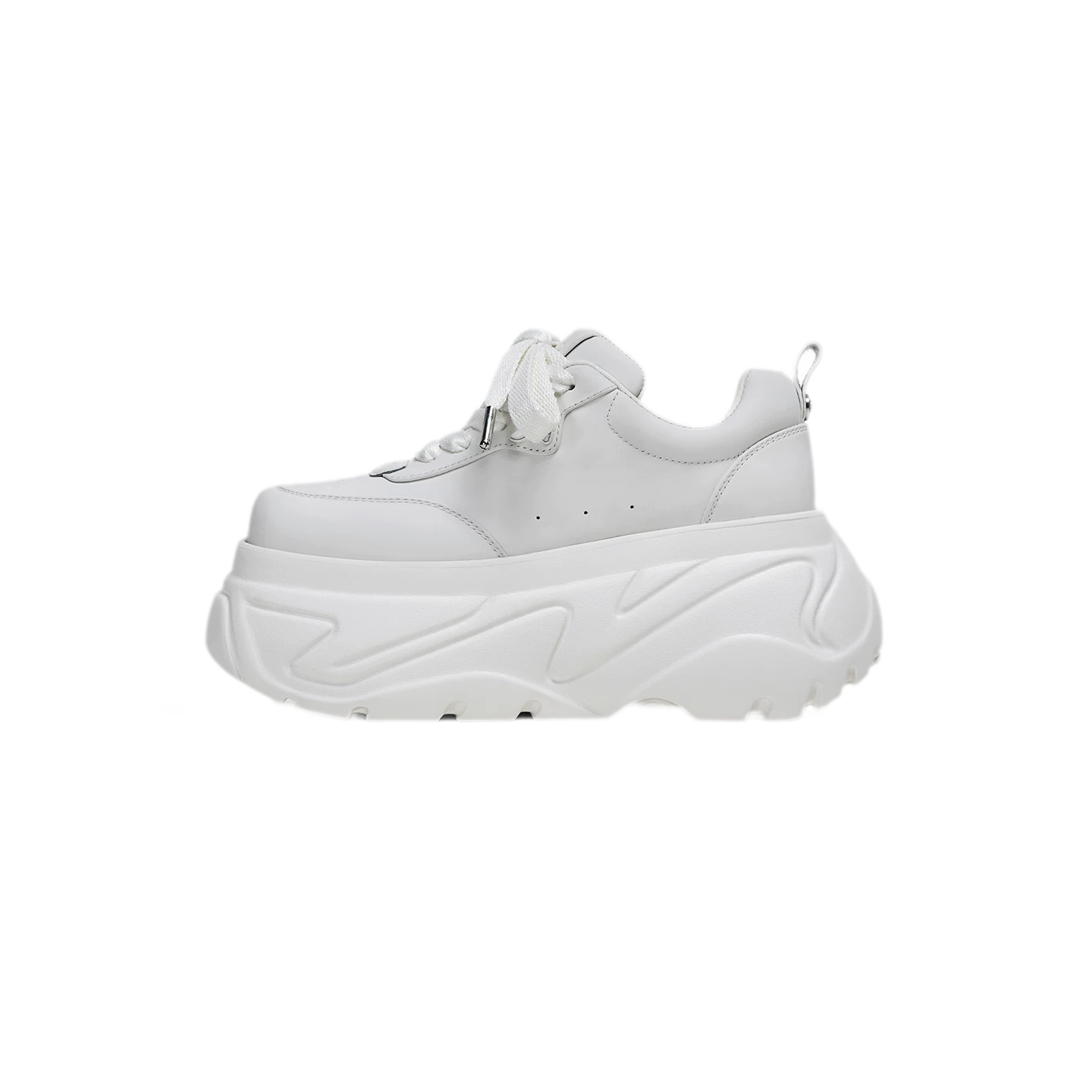 Square Toe Leather Sneakers