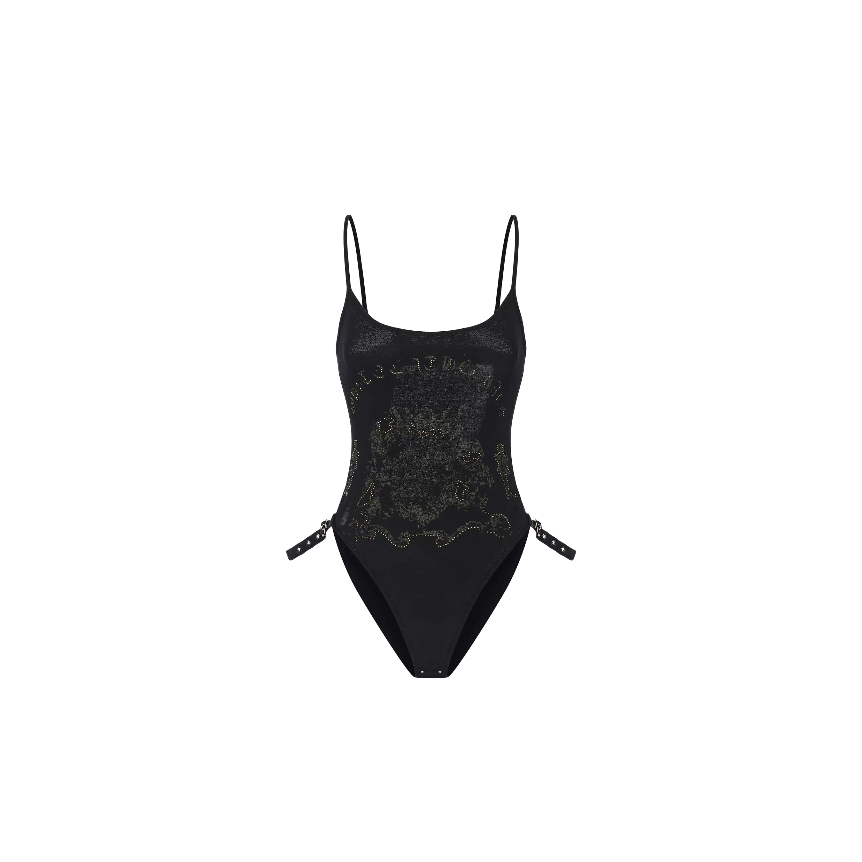 Gothic Print Waist-Exposed Vest
