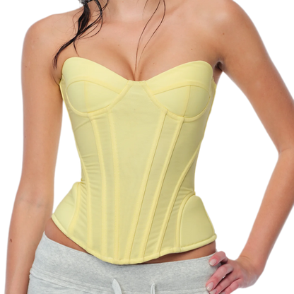 Áo bustier corset cổ tim có cấu trúc