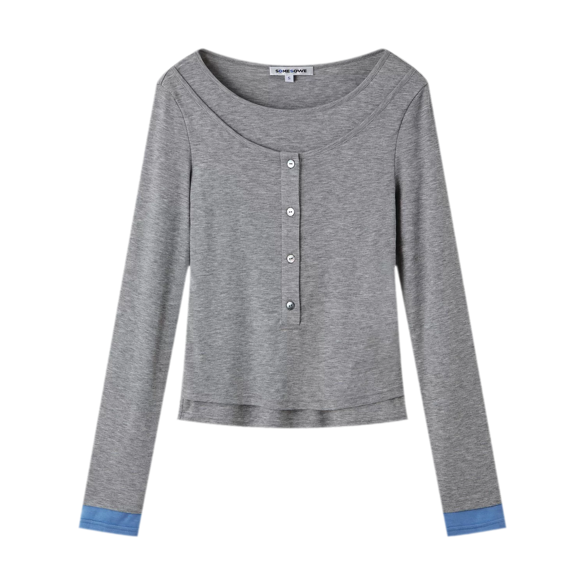 Contrast Cuff Layered Long-Sleeve T-Shirt