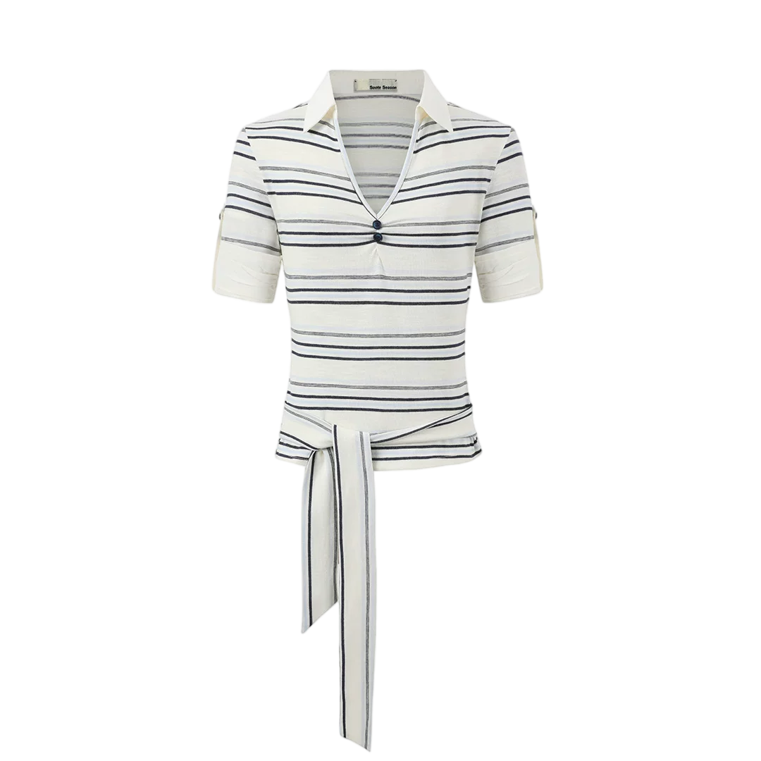 Korean Vintage Two-in-One Polo T-shirt