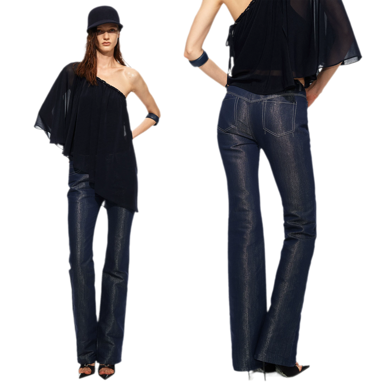 Pearl Sheen Flare Jeans