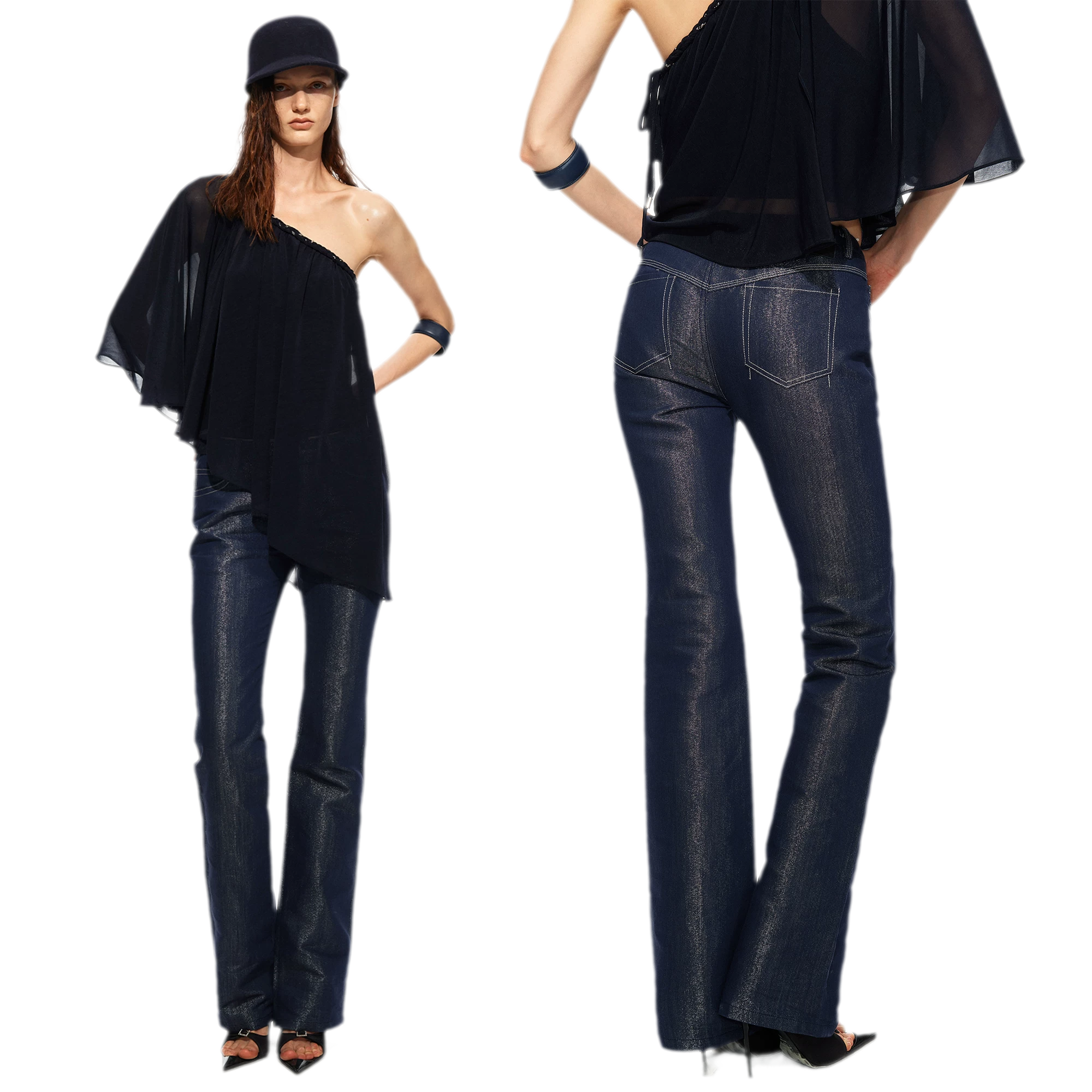 Pearl Sheen Flare Jeans