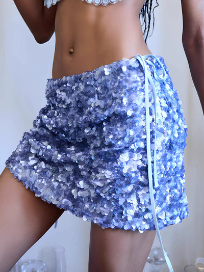 Blue Sequin Skirt / S