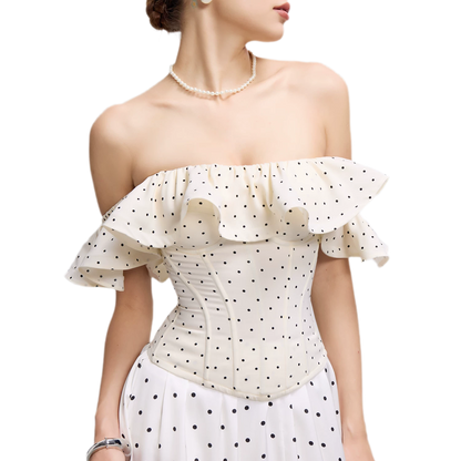 Polka Dot Ruffle Corset