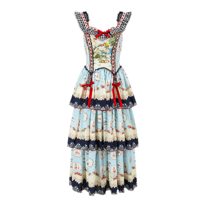 Printed Ruffle Tiered Dress
