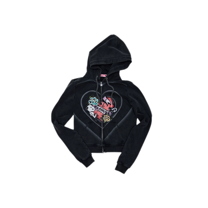 Washed Zip Hoodie Set