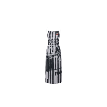 Printed Open-Back Dress