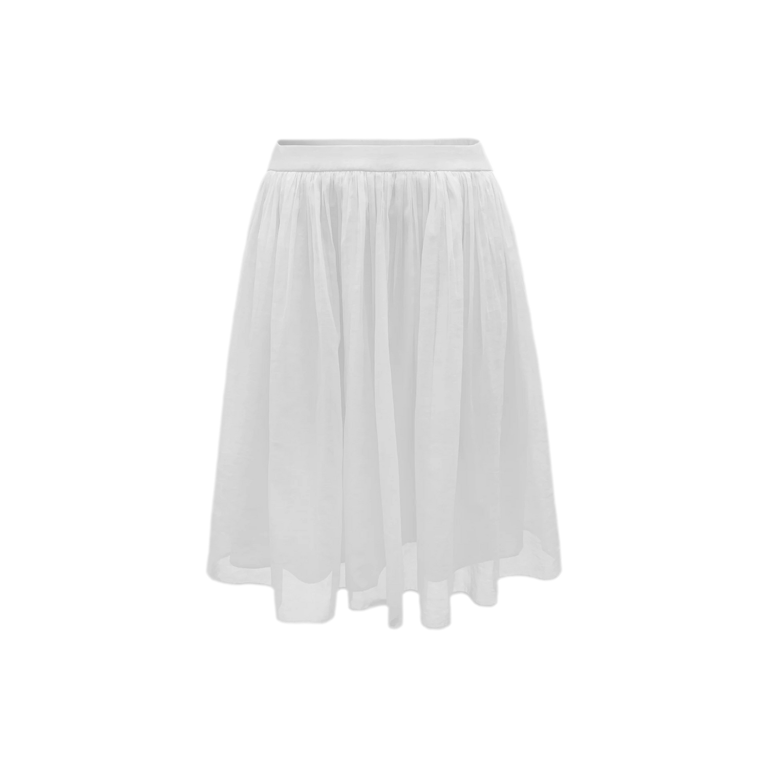 Pleated Chiffon Midi Skirt