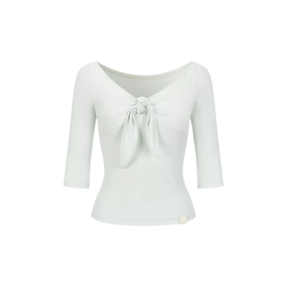 Heartbeat Light Tie Pure Desire Off-Shoulder T-Shirt