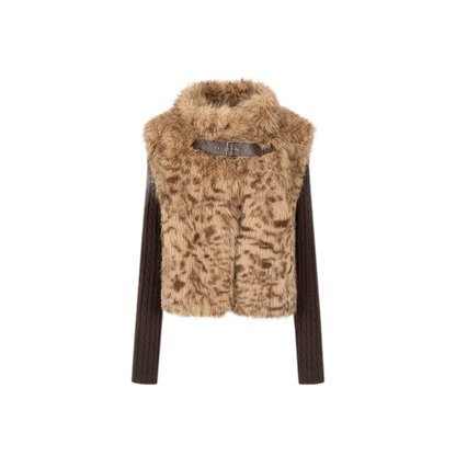 Detachable Sleeve Faux Fur Vest