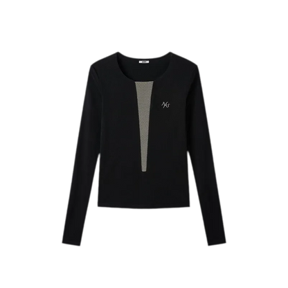 Mesh V-Neck Slim Tee