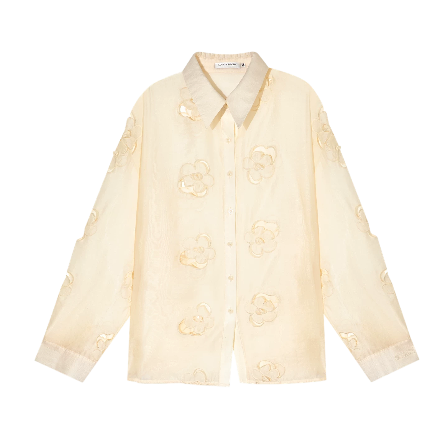 Hollow Floral Embroidered Polo Collar Two-Piece Set