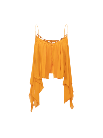 Bộ chân váy bất đối xứng đính hạt bằng Rayon