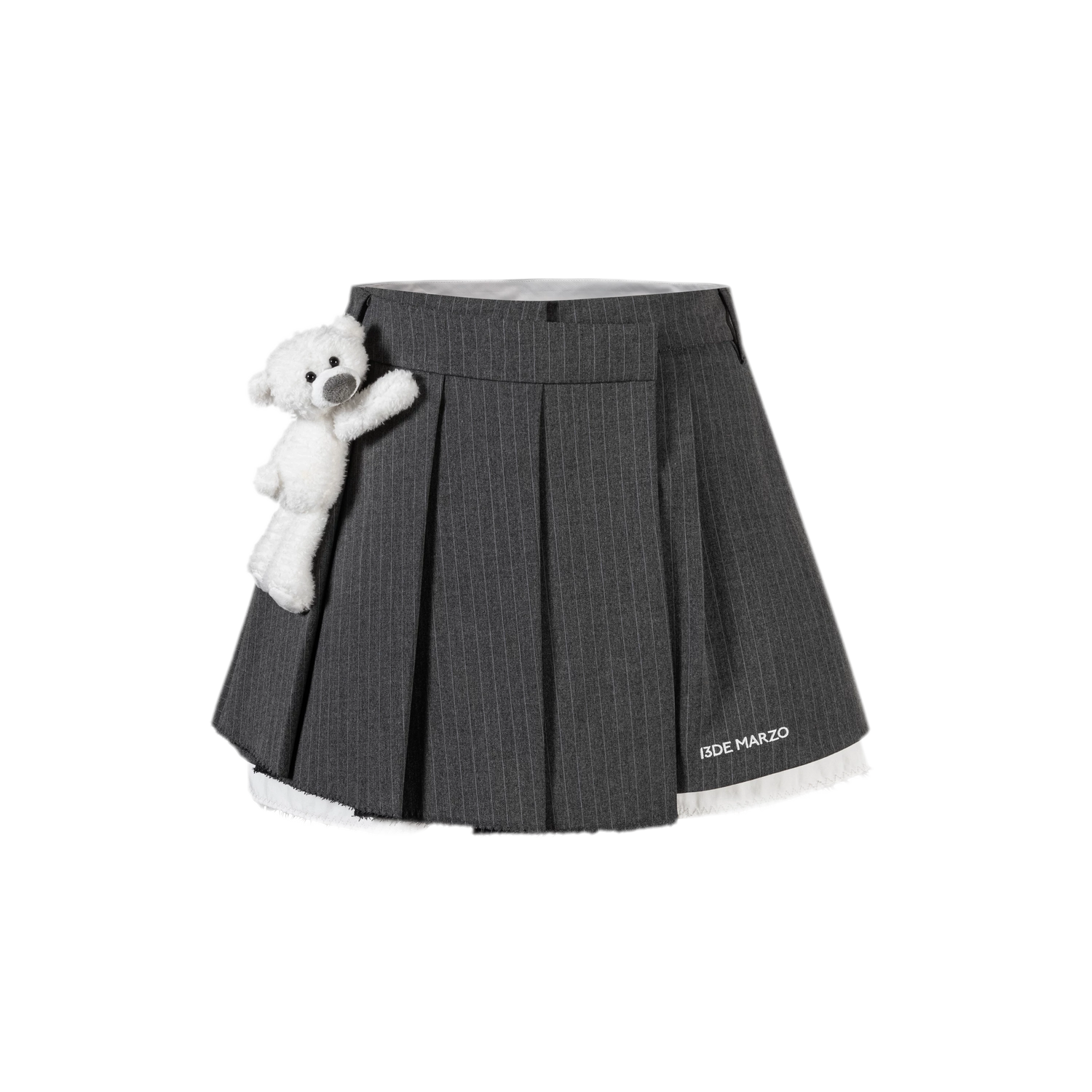 Shadow Stripe Asymmetrical Skort