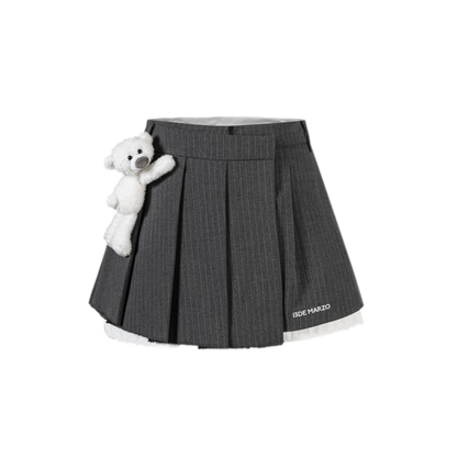 Shadow Stripe Asymmetrical Skort