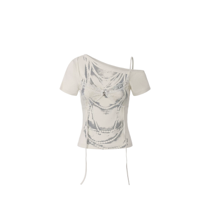Light Asia T-shirt with Lace and Print