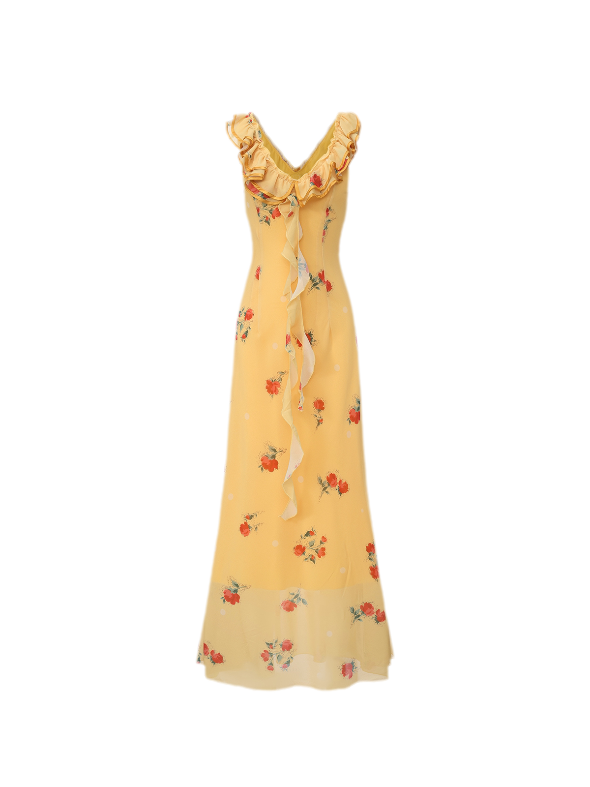 Floral Ruffle Reversible Maxi Dress