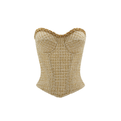 Golden Tweed Corset Set