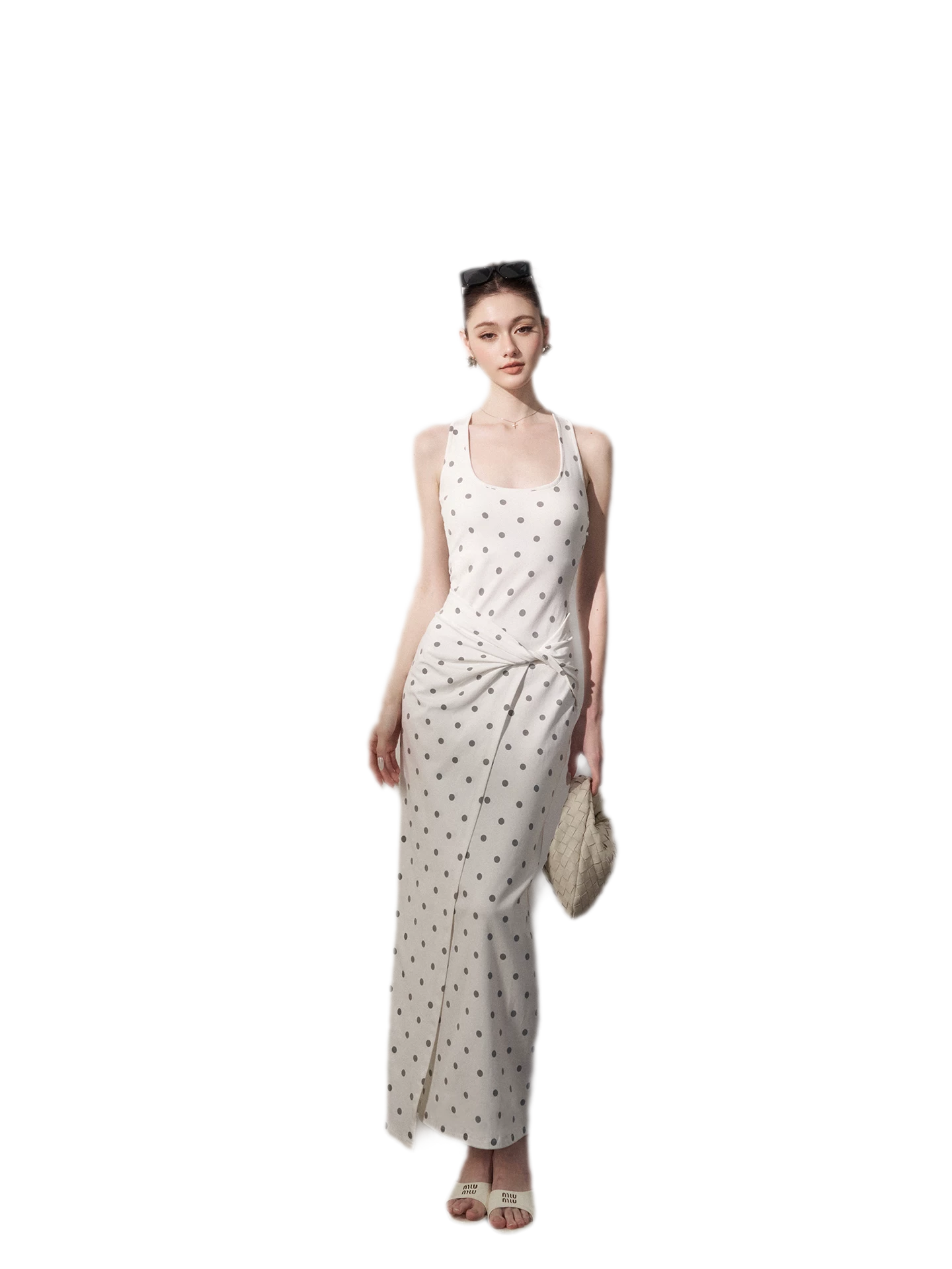 Polka Dot Twist-Knot Dress