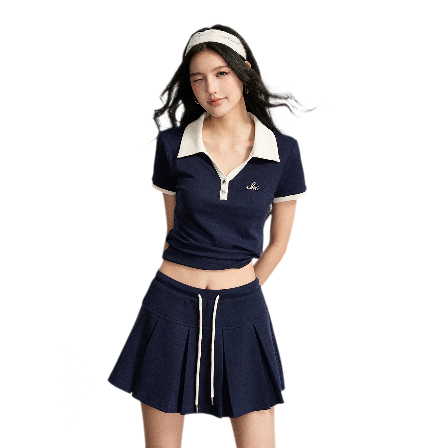 Contrast Polo Set