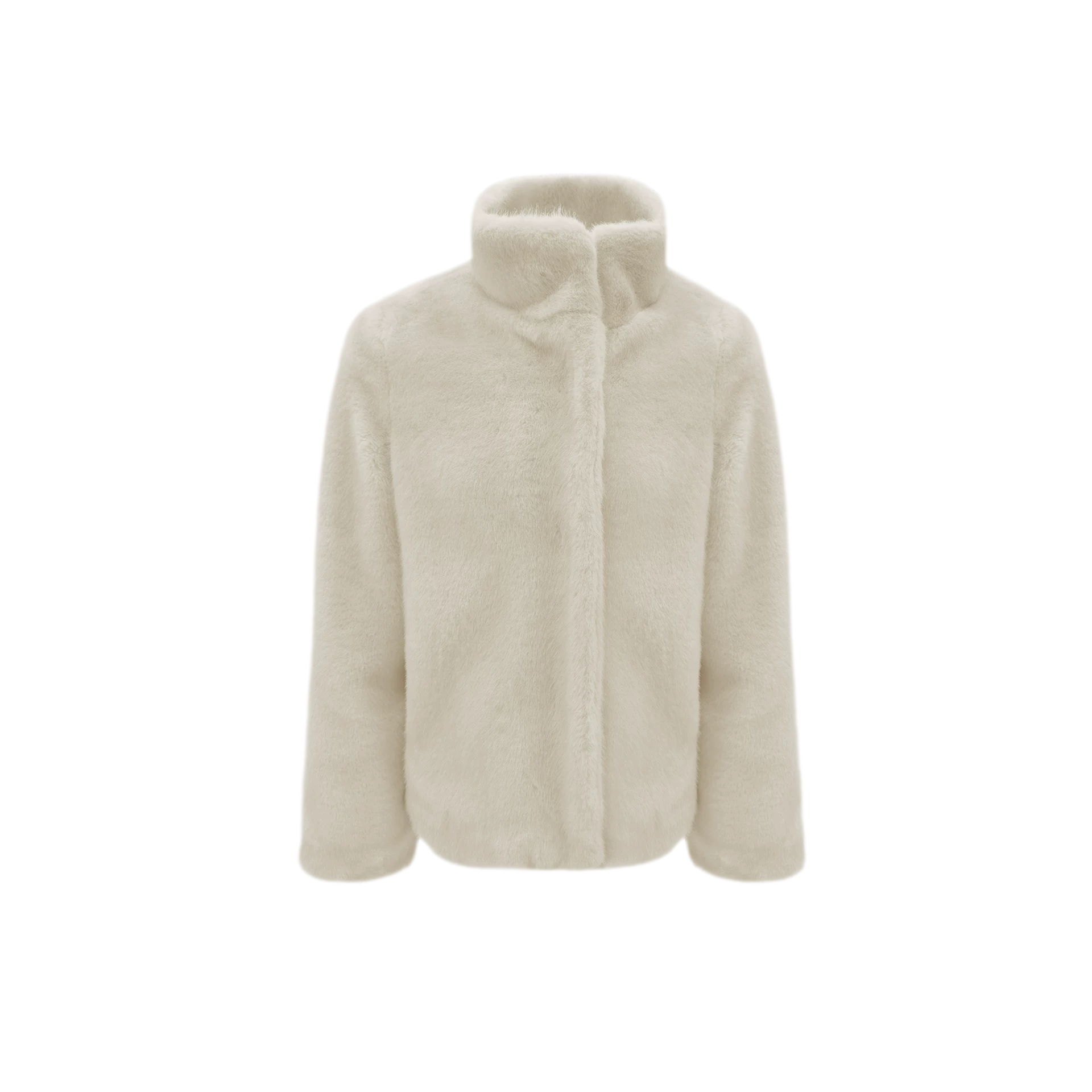 Eco-Friendly Cropped Faux Fur Jacket
