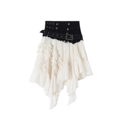 Lace Patchwork Tulle Skirt