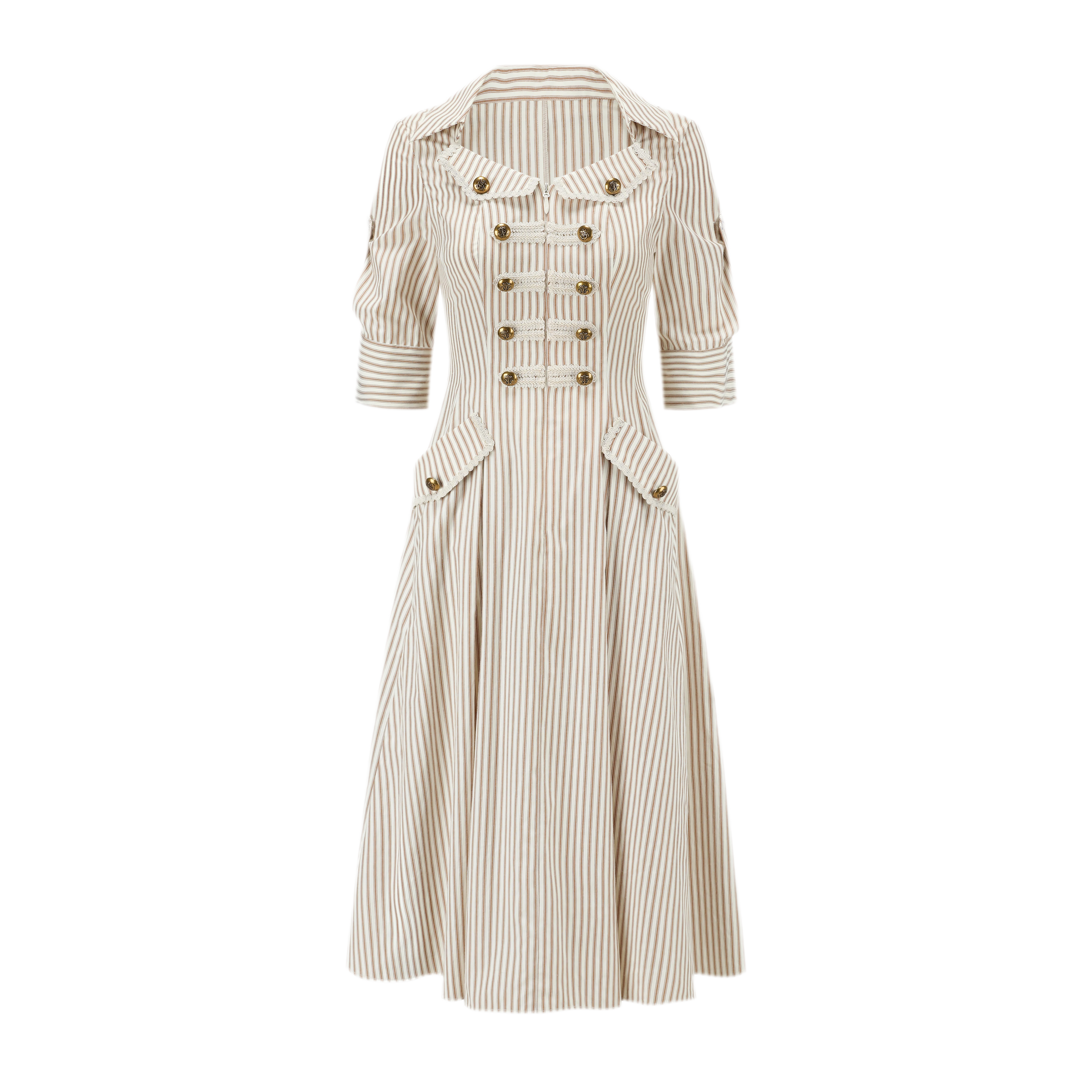 Yarn-Dyed Striped Shirt Dress