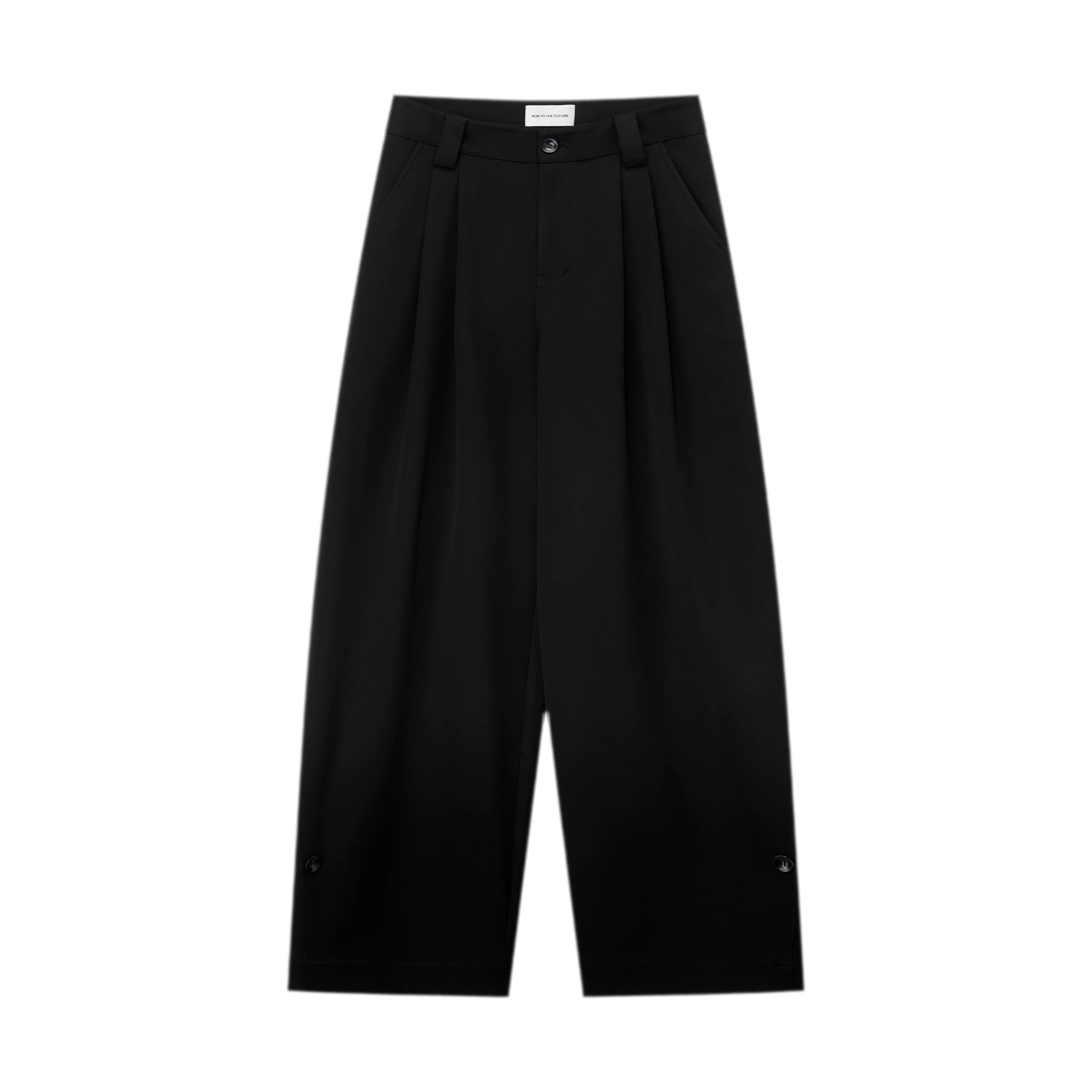 Double Pleat Wide-Leg Suit Pants