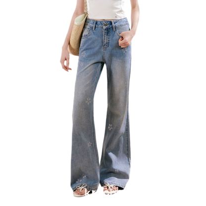 Rhinestone Micro-Flare Jeans