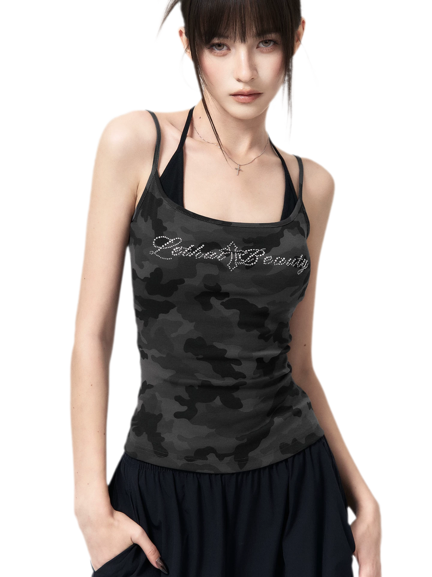 Camouflage Rhinestone Dress